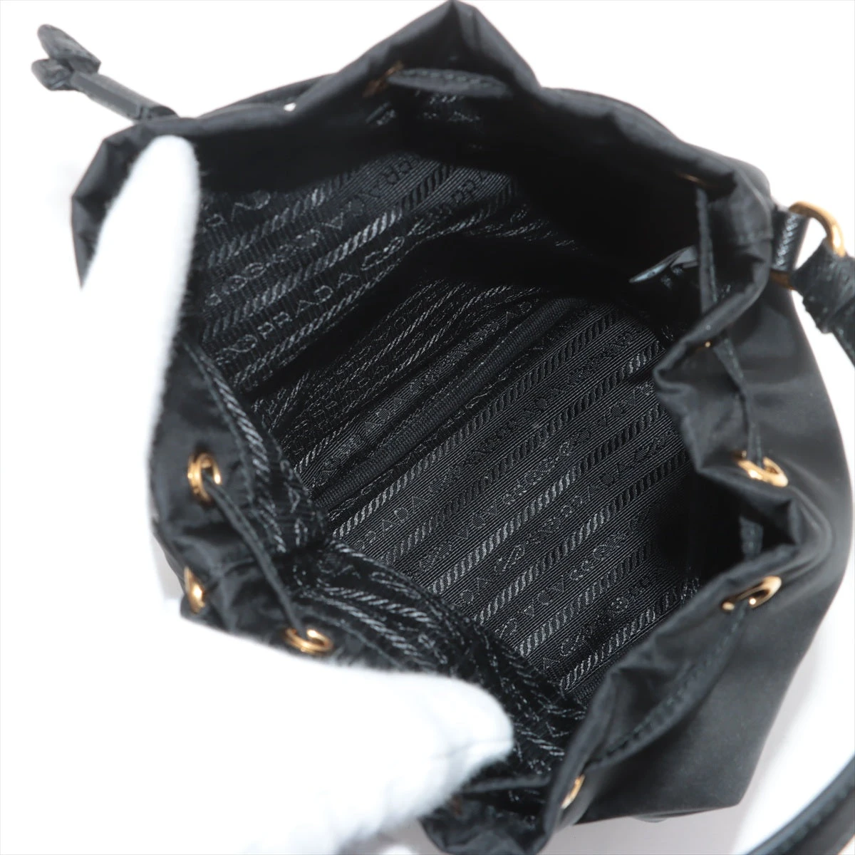 プラダ テスート ナイロン×レザー 2WAYハンドバッグ ブラック