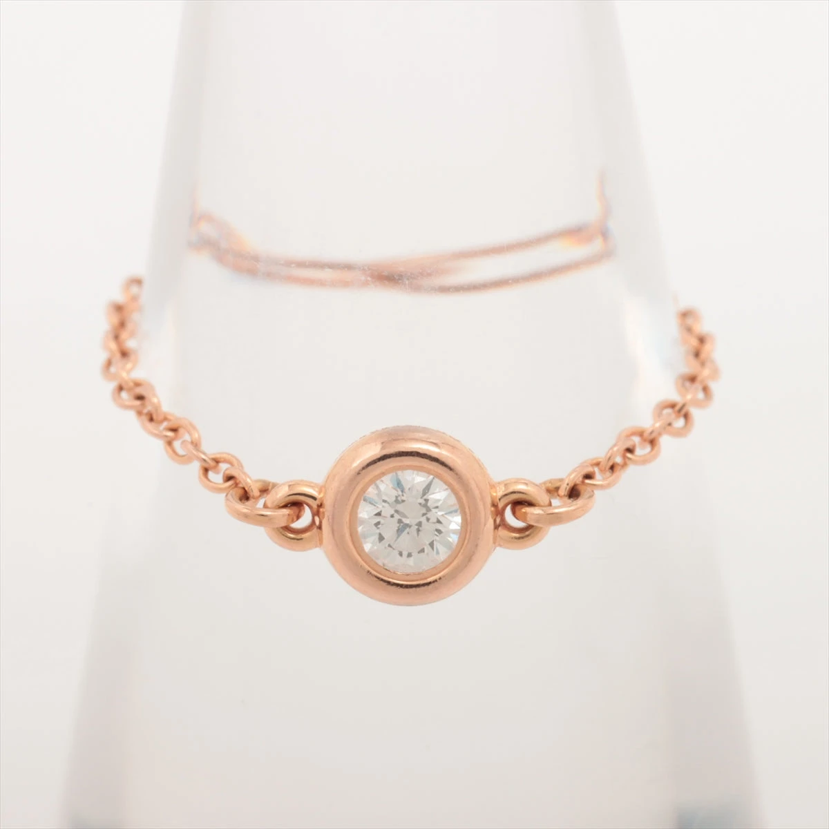 Tiffany & Co. バイザヤード 1P ダイヤ チェーンリング ティファニー バイザヤード 1P ダイヤ チェーンリング 750(PG