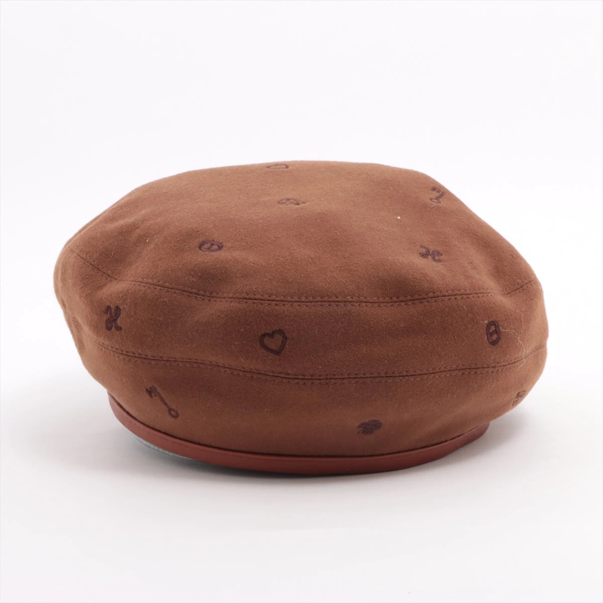 エルメス サントノーレ チャーム ベレー帽 57 カシミヤ ブラウン