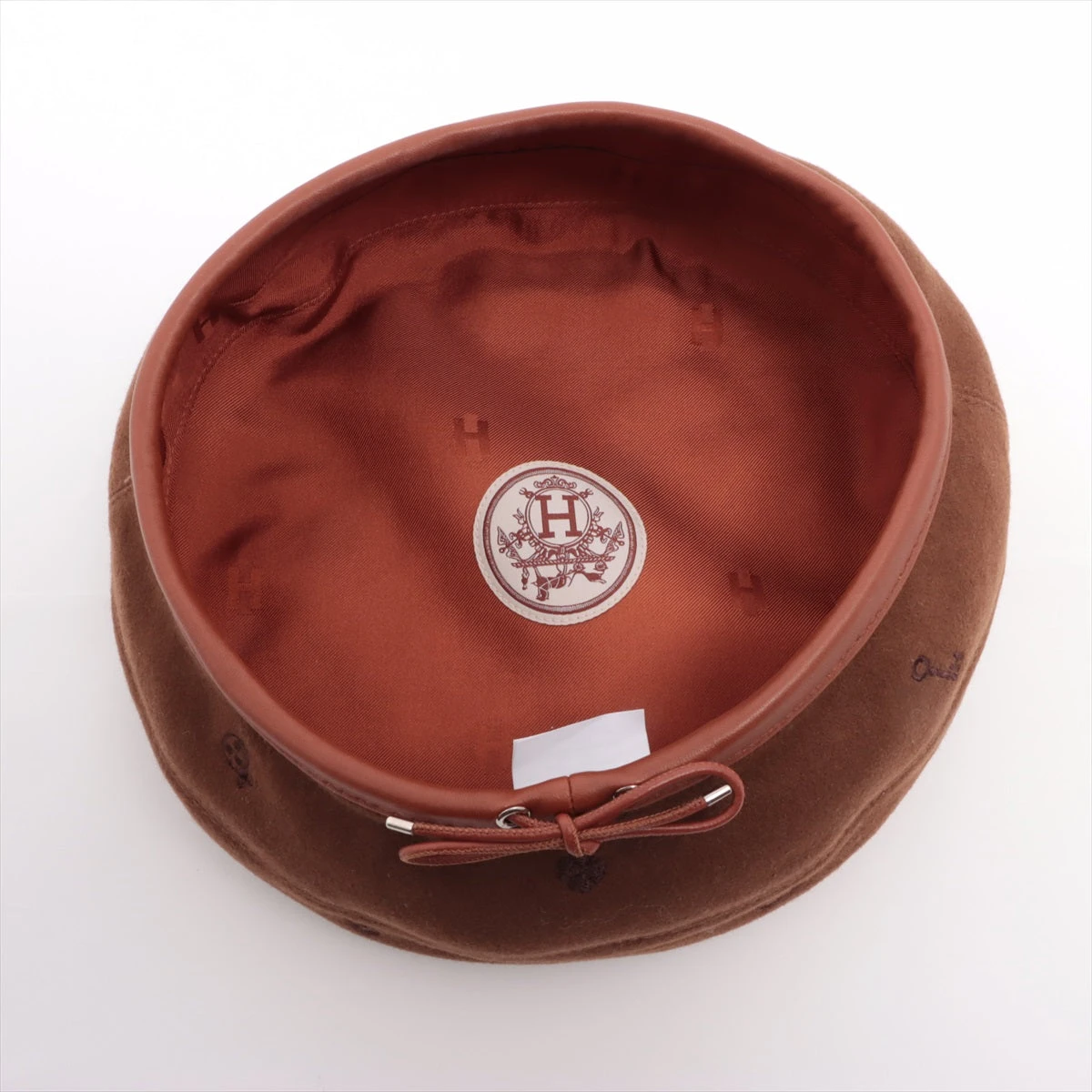 エルメス サントノーレ チャーム ベレー帽 57 カシミヤ ブラウン