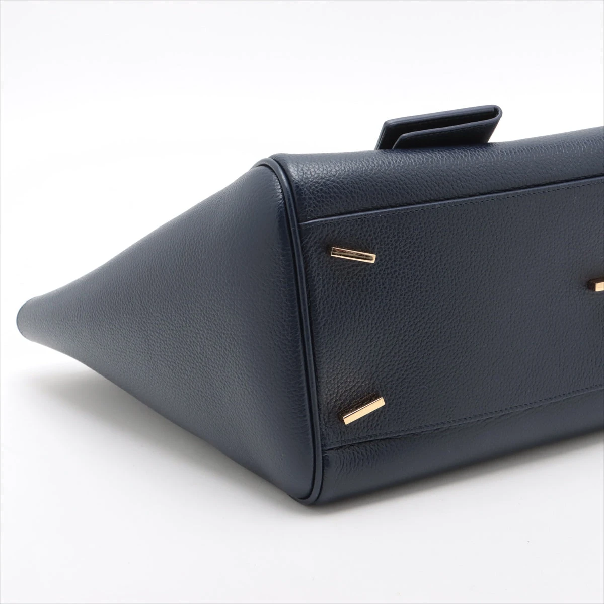 フェラガモ イーストウエスト レザー トートバッグ ネイビー A3459684