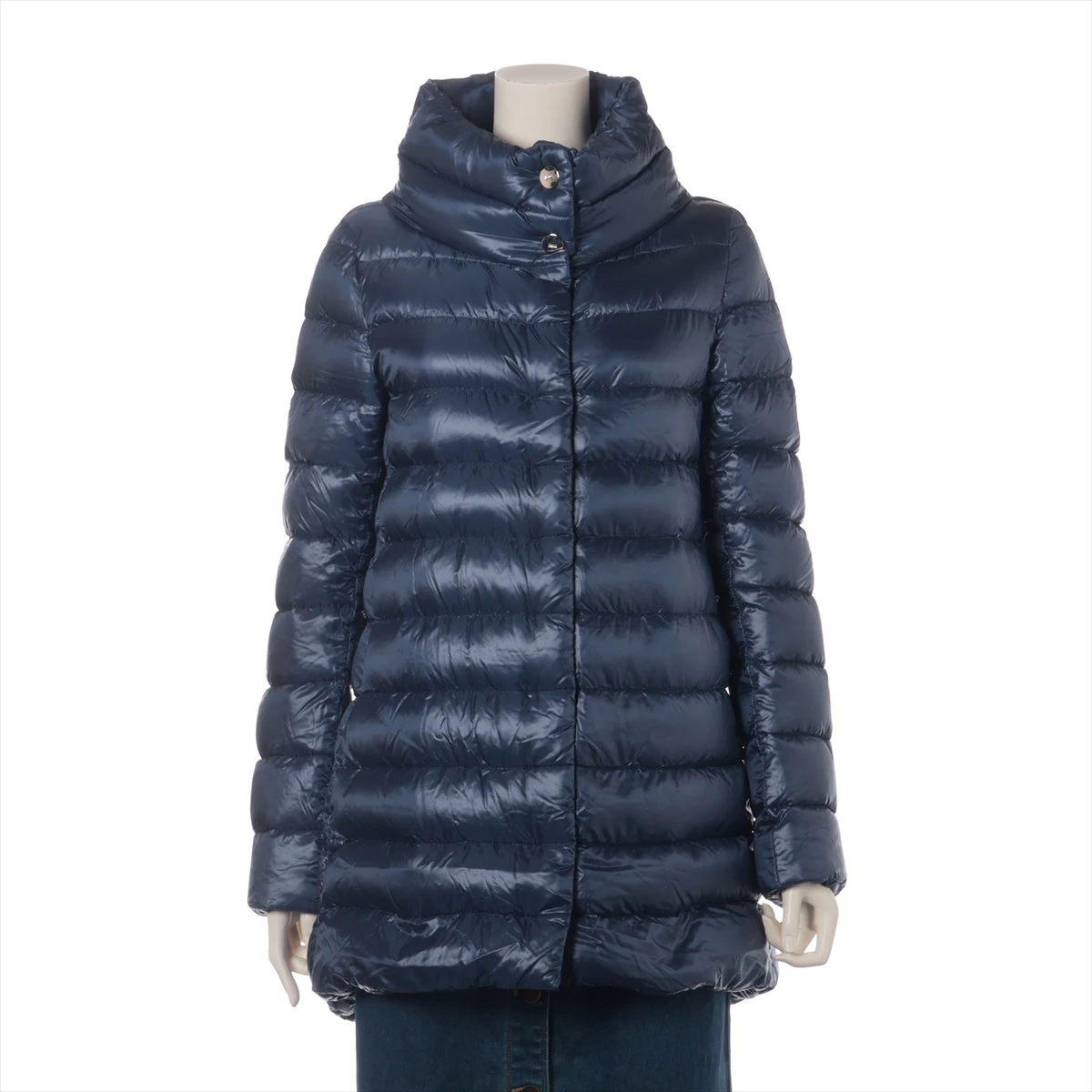 【極美品】ヘルノ★ロングダウンコート　ロゴプレート　軽量　スナップボタン　42 セール】ヘルノ ダウン レディース ウルトラライト ダウンコート