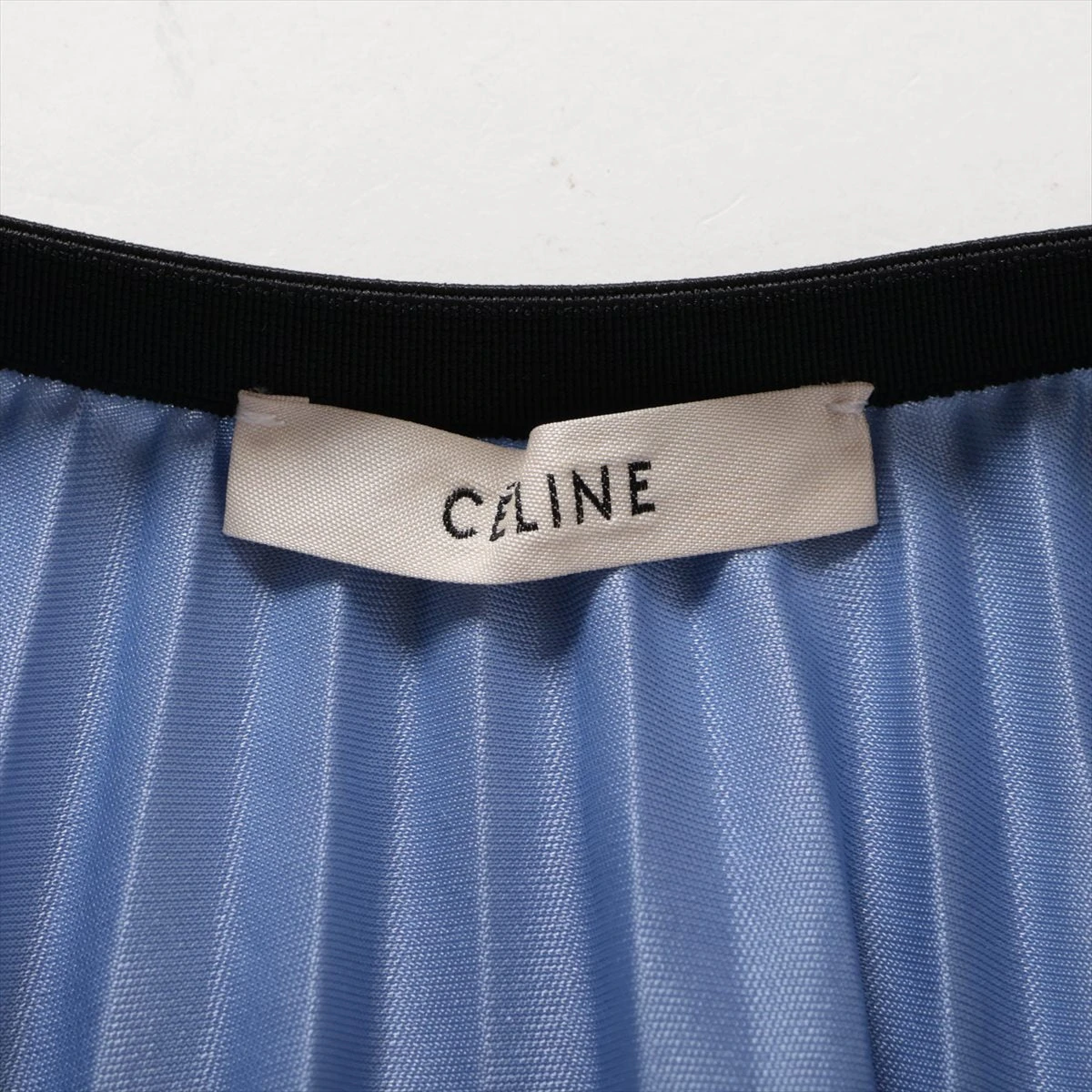 セリーヌ フィービ期 プリーツ スカート ブルー 36サイズ シルク混 セリーヌ フィービー期 トリアセテート スカート 36 レディース ライト