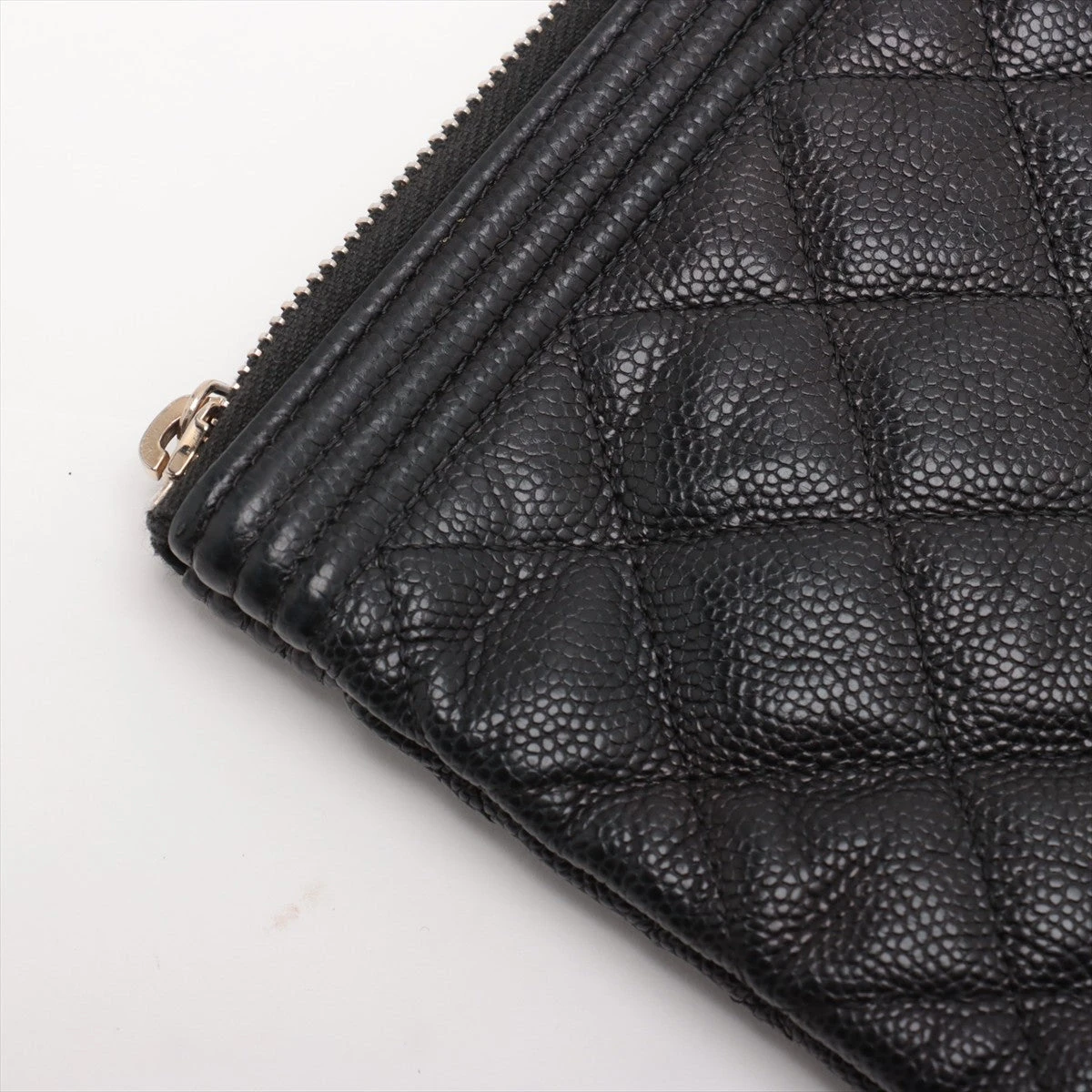 CHANEL◆キャビアスキン クラッチバッグ◆シルバー金具◆ブラック シャネル マトラッセ キャビアスキン クラッチバッグ ブラック