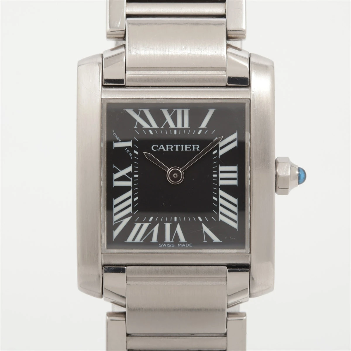 カルティエ タンクフランセーズSM W51026Q3 SS QZ 黒文字盤 あまりごま  