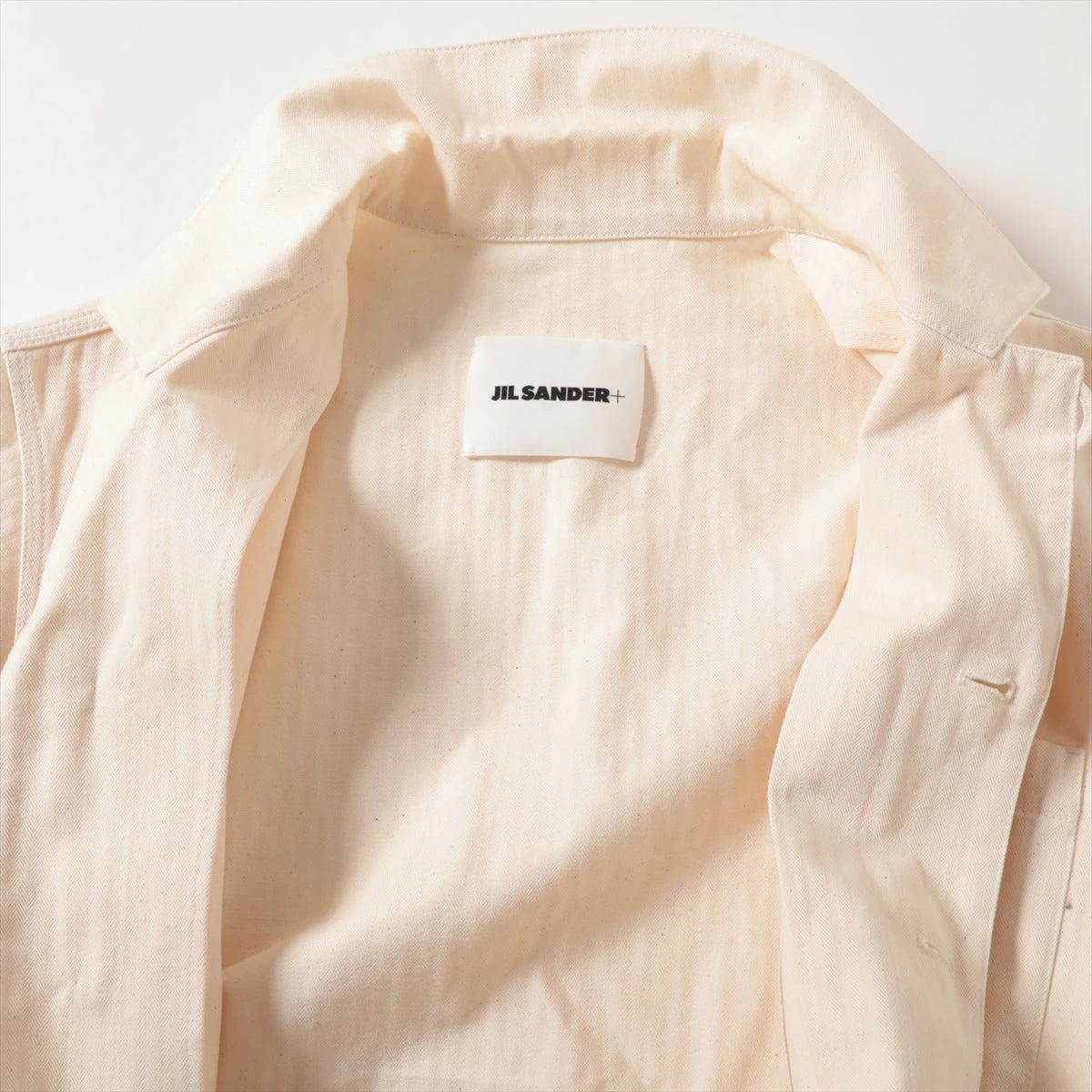 ジルサンダープラス 20SS コットン シャツ 44 メンズ アイボリー 