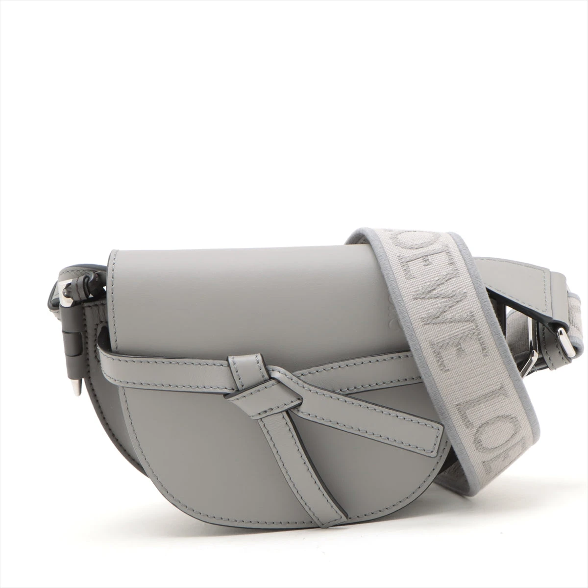 ロエベ ミニゲートバッグ レザー ショルダーバッグ グレー A3459024