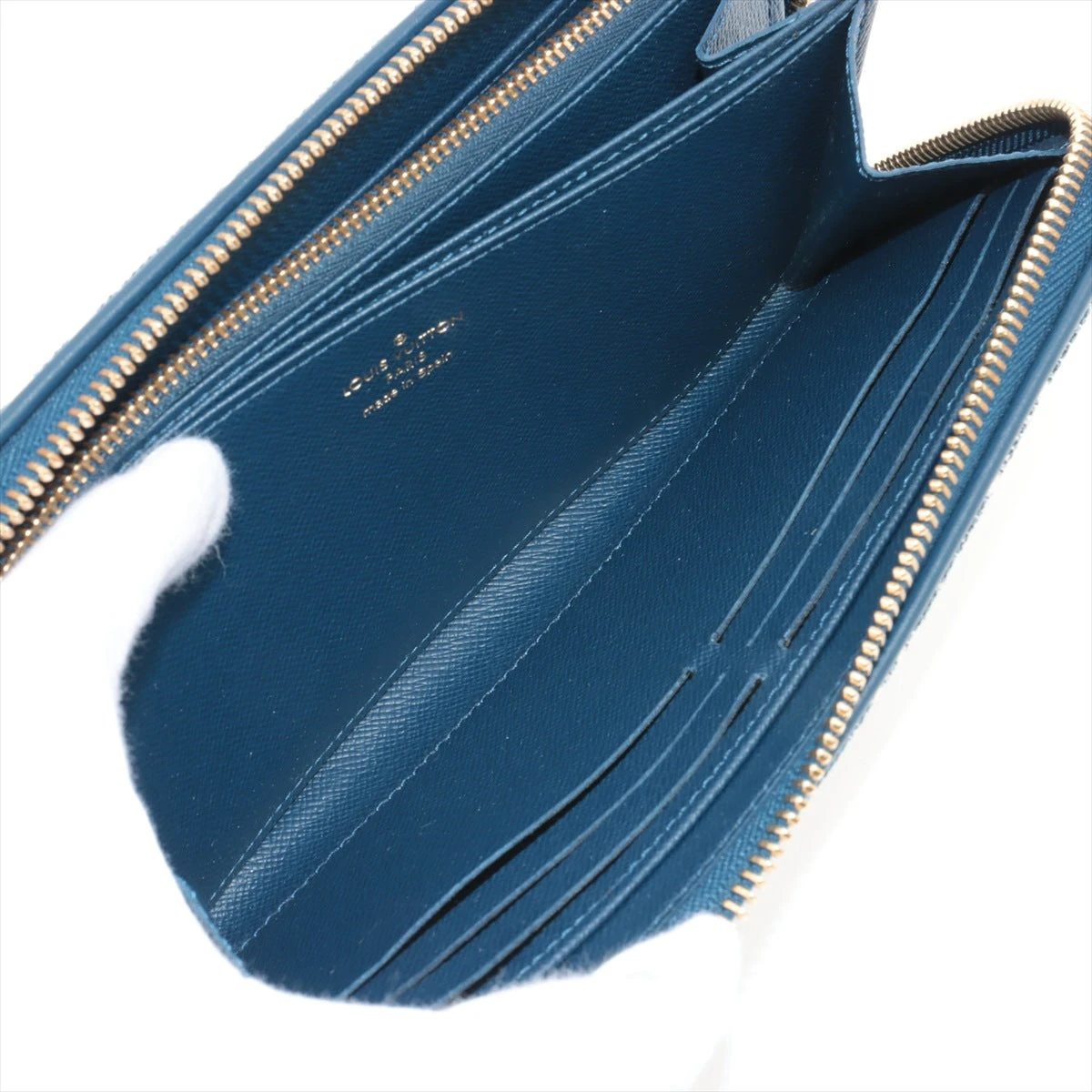 ルイヴィトン モノグラム デニム ジッピーウォレット 財布 ブルー