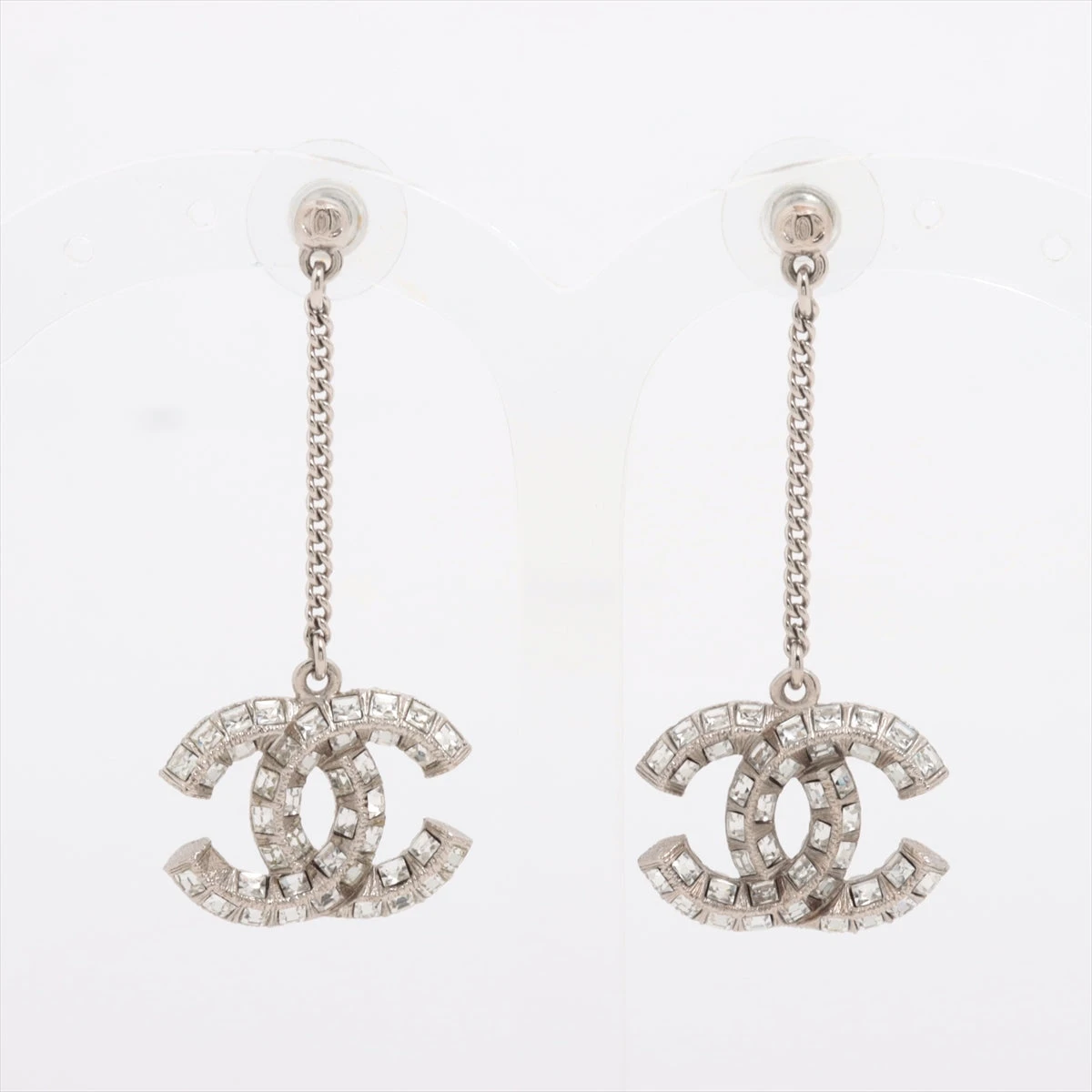シャネル ココマーク ピアス(両耳用) GP×ラインストーン シルバー