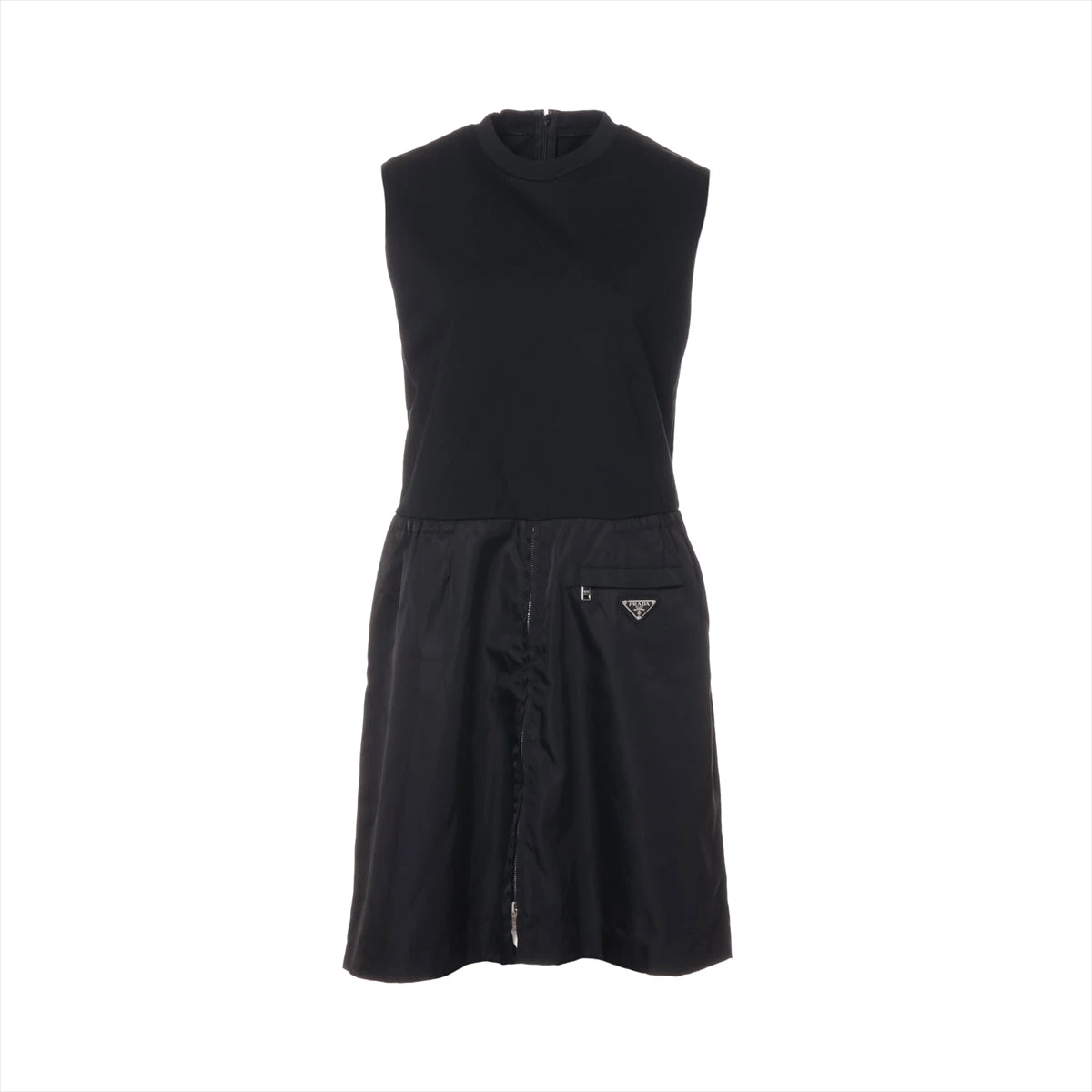 PRADAプラダ　ナイロンワンピース　48 プラダ 21SS コットン×ナイロン ワンピース 40 レディース ブラック