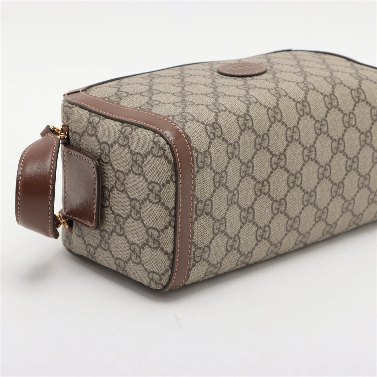 GUCCI GGスプリーム　セカンド　クラッチバッグ　ブラウン グッチ GGスプリーム PVC×レザー セカンドバッグ ブラウン