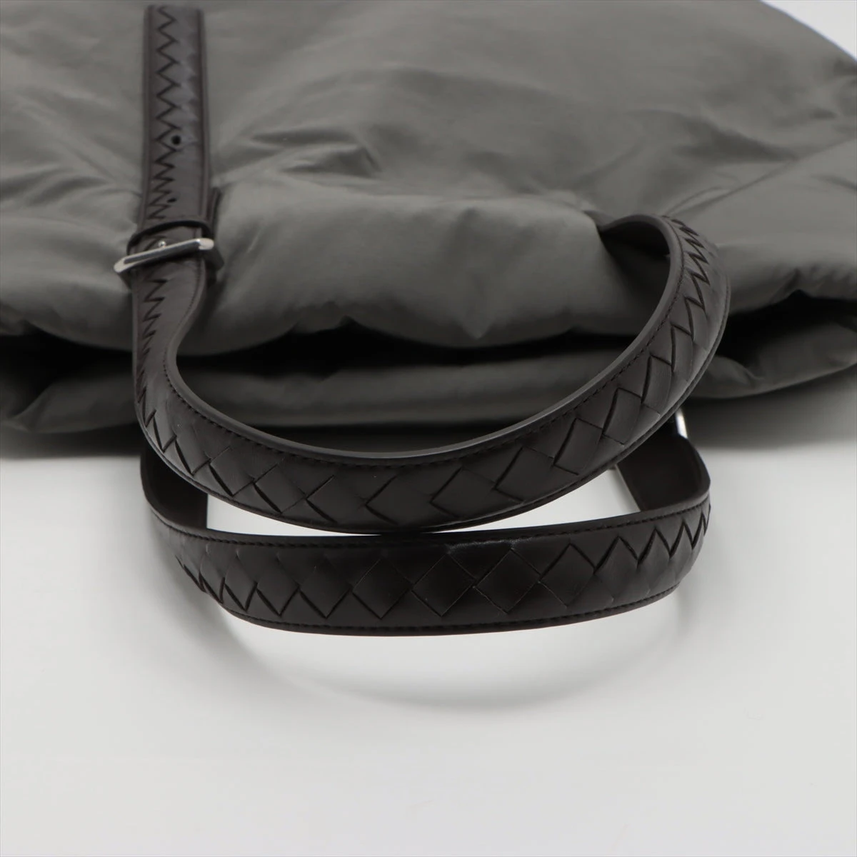 ボッテガヴェネタ クロスロード バックル ナイロン×レザー トート