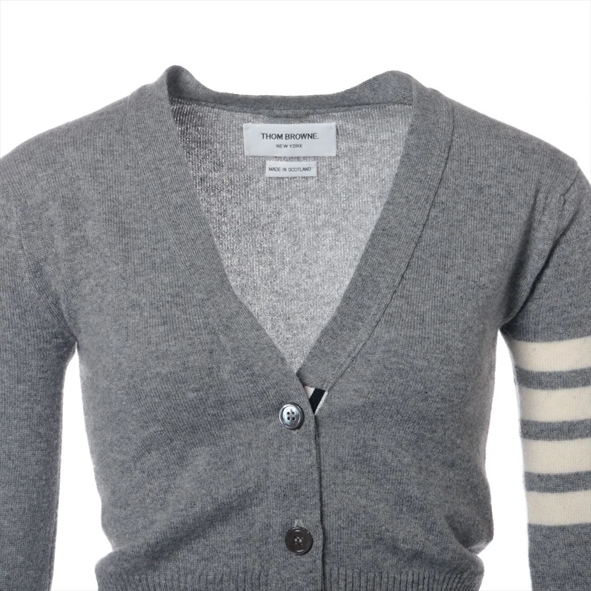 トムブラウン　カーディガン36 トムブラウン カシミヤ カーディガン 36 レディース グレー FKC001A