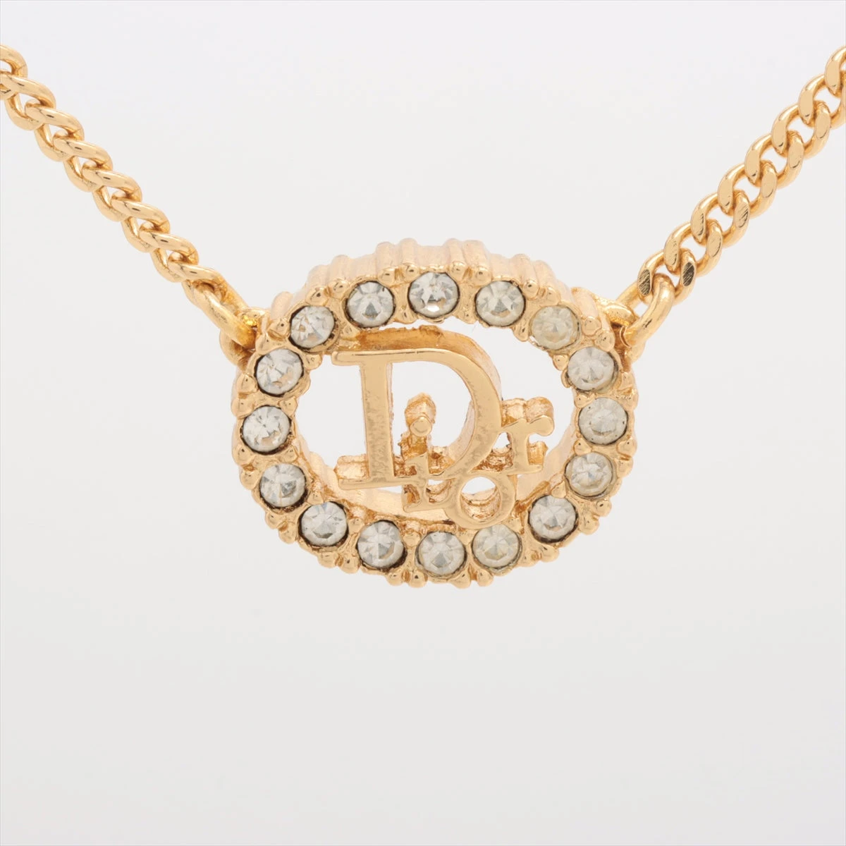 Christian Dior ネックレス　ラインストーン　GP ディオール ロゴ ディオール Diorロゴ ネックレス GP×ラインストーン ゴールド