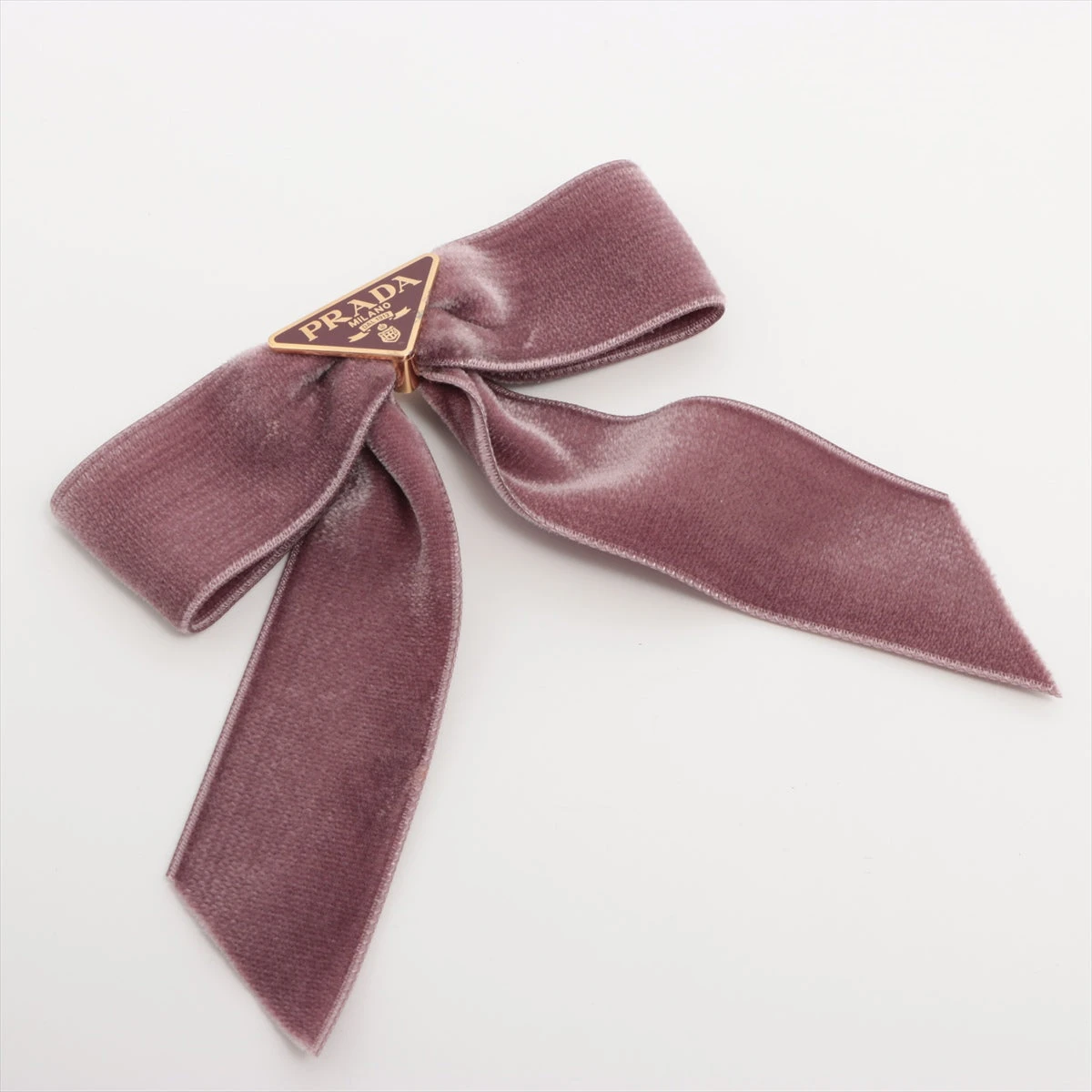 プラダバレッタ　ピンク 楽天市場】【中古】 PRADA プラダ バレッタ メタルトライアングル