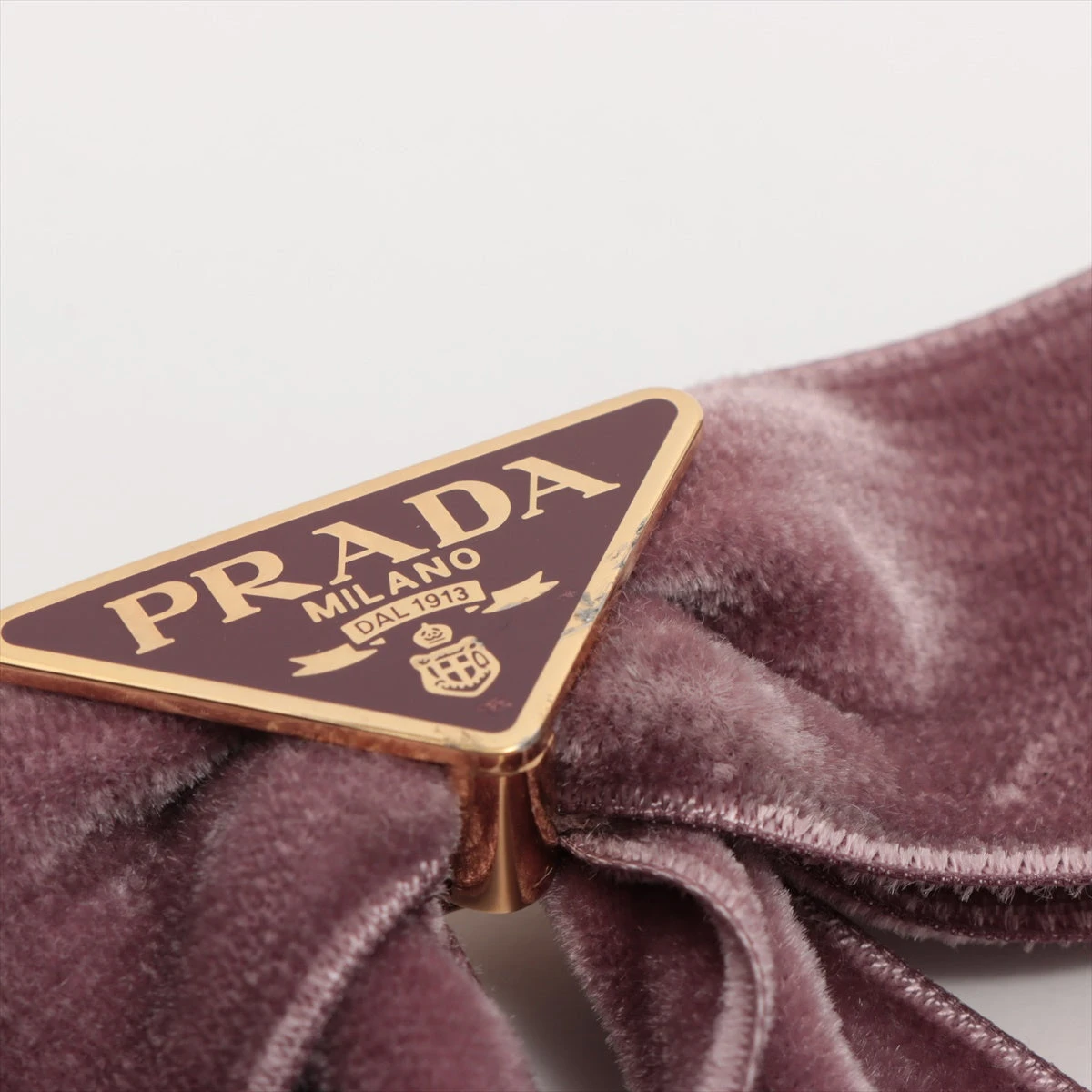【新品】PRADA バーガンディ ベルベット ヘアピン パープル 新品】PRADA バーガンディ ベルベット ヘアピン パープル