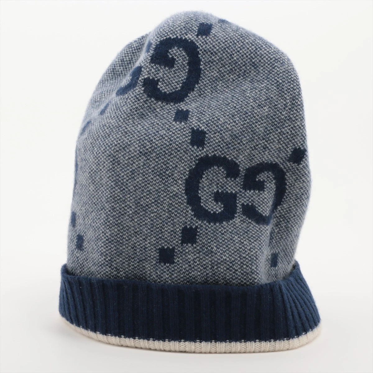 グッチ 676827 GG ニットキャップ M/58/22cm カシミヤ ブルー