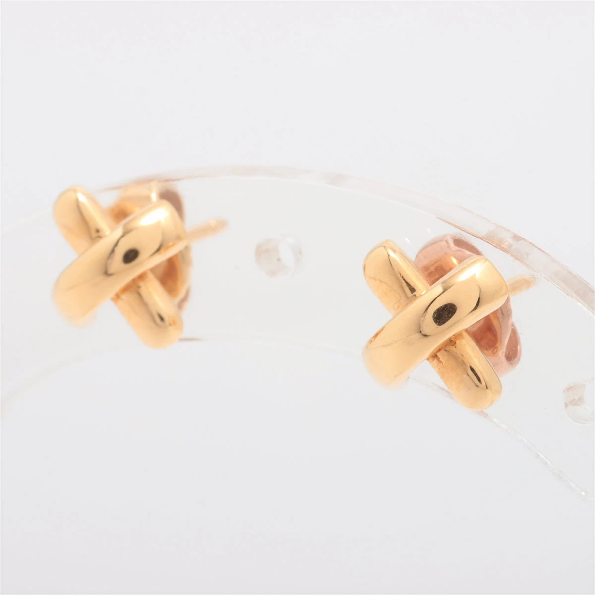 ティファニー クロスステッチ ピアス 750(YG×PG) 3.0g キャッチ