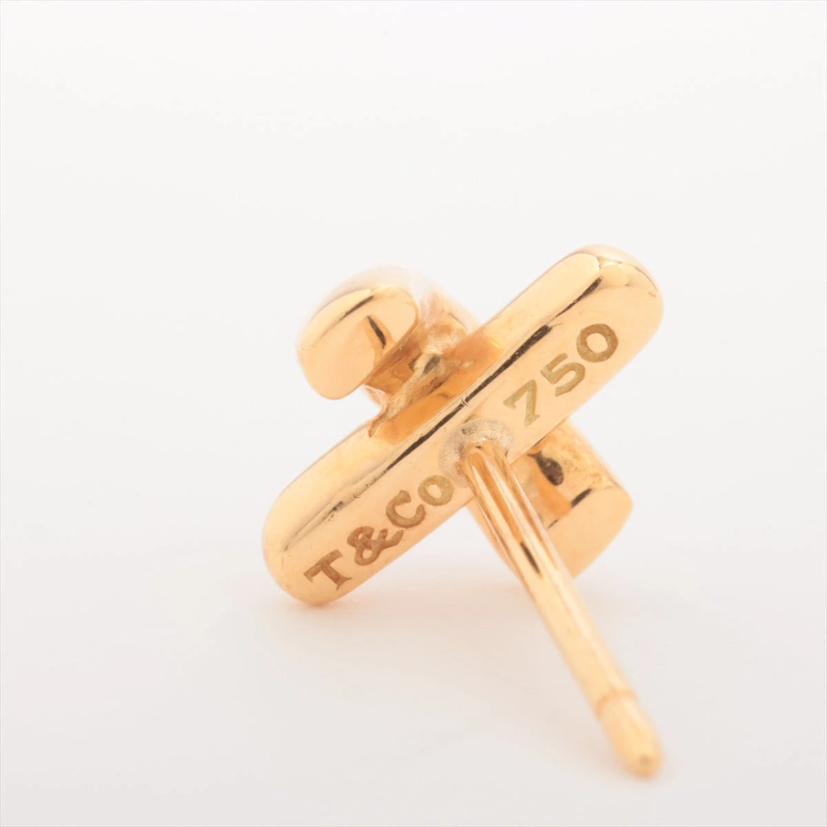 ティファニー クロスステッチ ピアス 750(YG×PG) 3.0g キャッチ