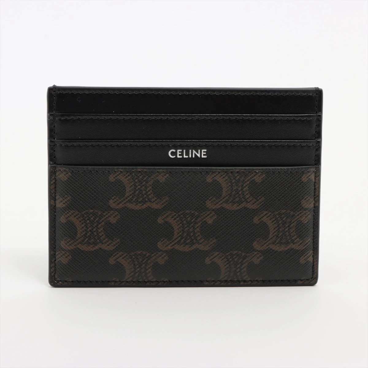 セリーヌ トリオンフキャンバス PVC×レザー カードケース ブラウン  