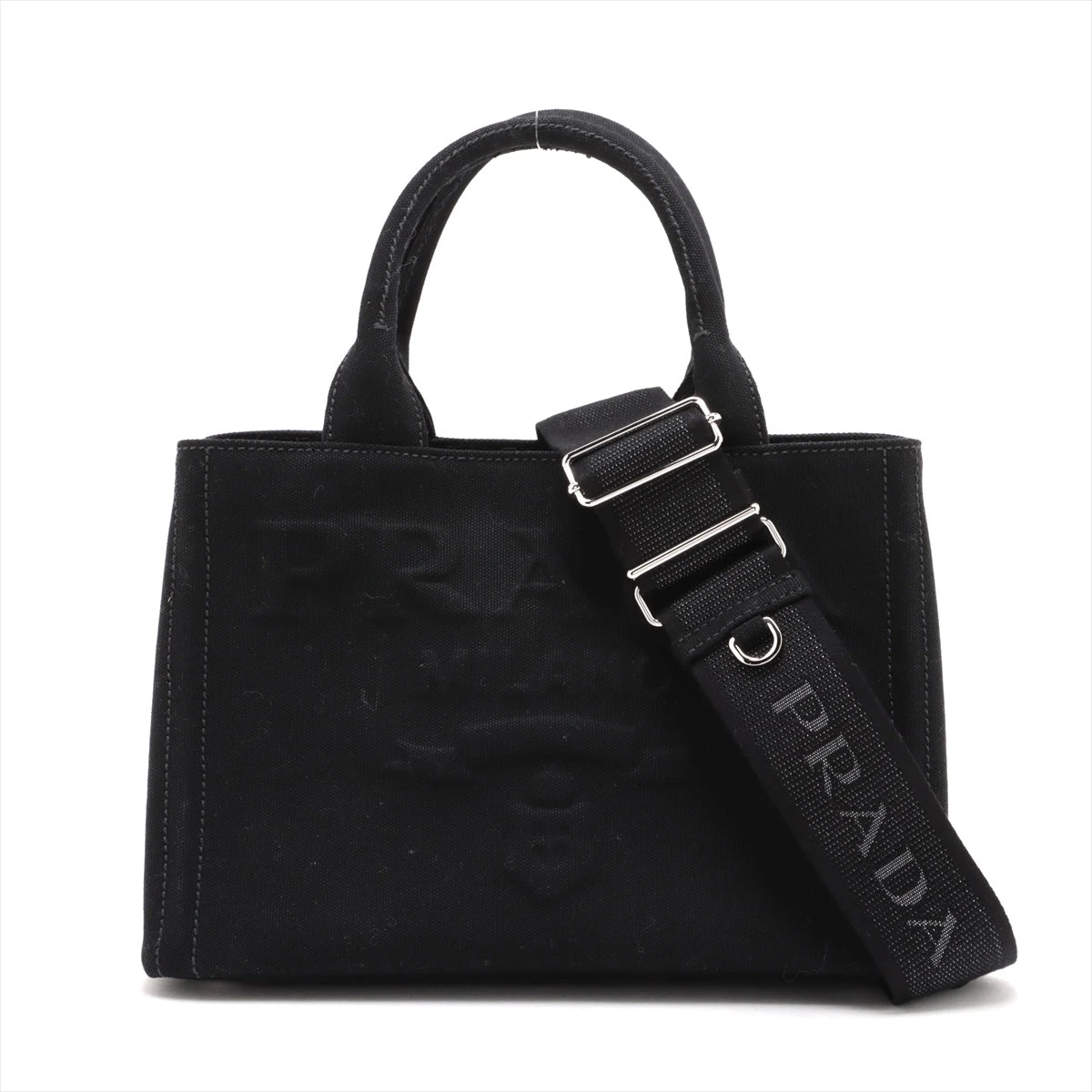 PRADA ブラックキャンバスバッグ　カナパ PRADA カナパ バッグ ブラック