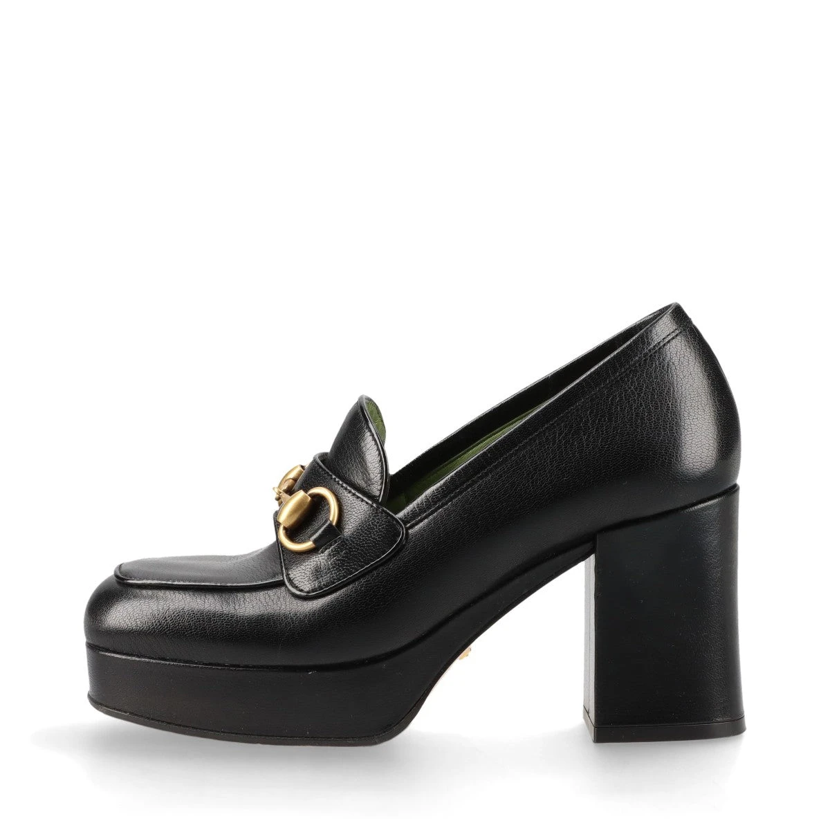 グッチ パンプス 35 1/2 レディース ホースビット ゴールド×ベージュ