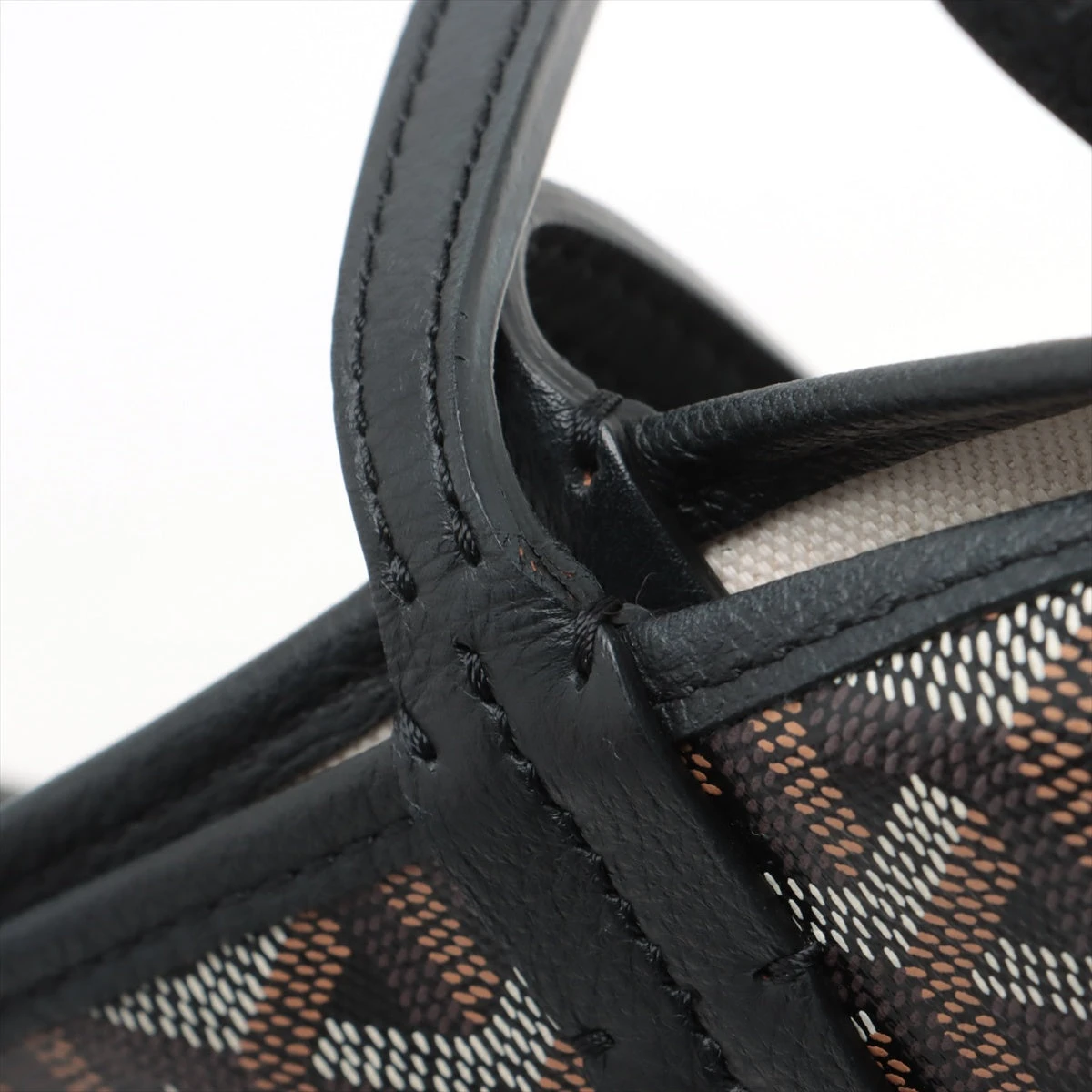 ゴヤール シアン グリ PVC×レザー トートバッグ ブラック