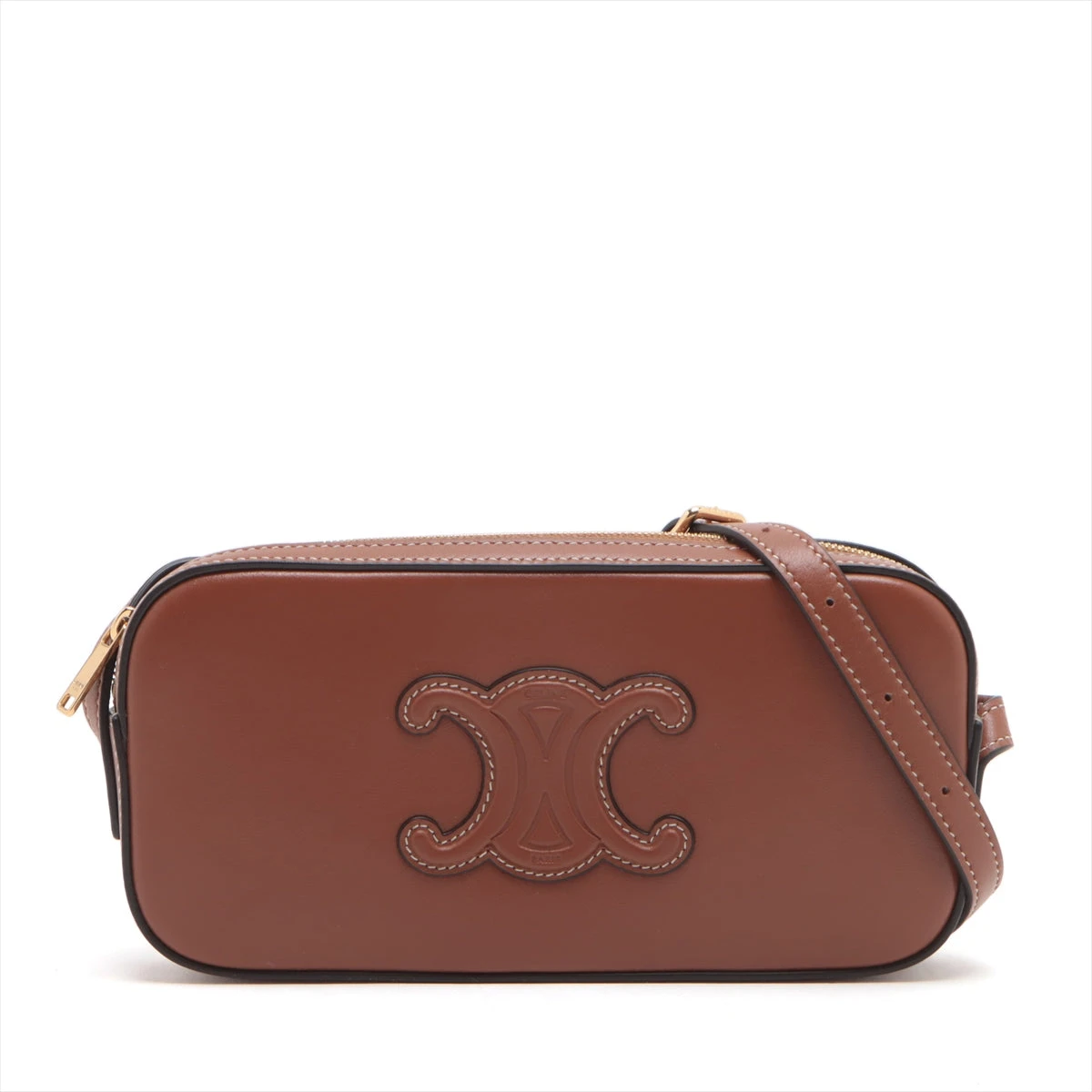 ショルダーバッグ セリーヌ　トリオンフ CELINE セリーヌ トリオンフ ショルダーバッグ レザー ブラック