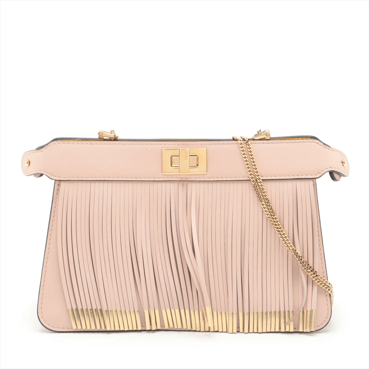 a62【美品】フェンディ 花柄 ドットコム レザー 2way チェーン 