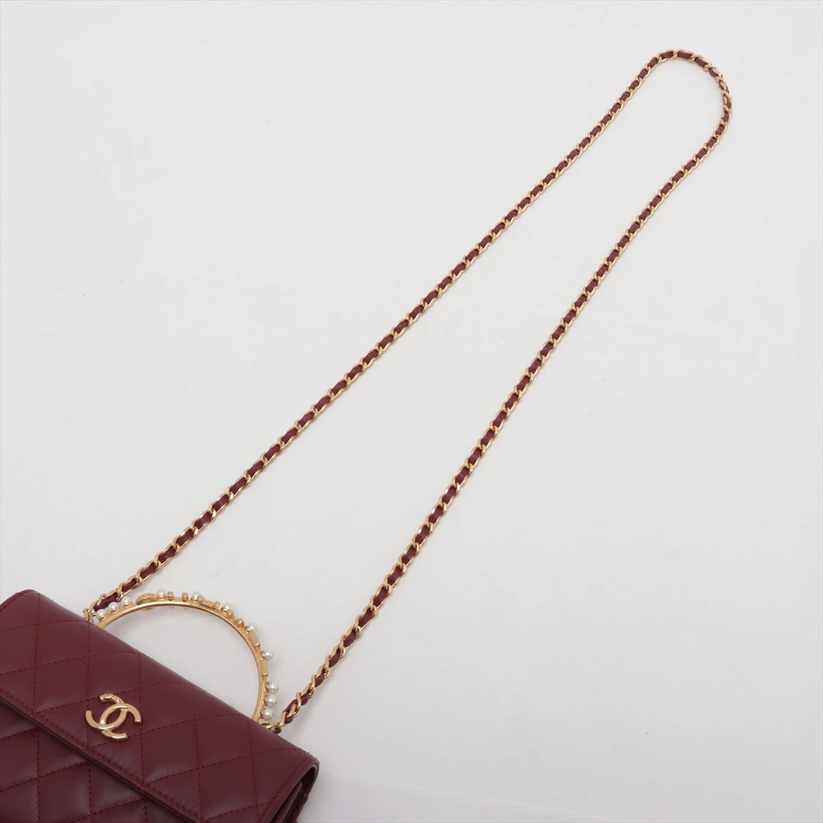 ♡6.8→♡訳アリ美品♡CHANEL ケース マトラッセ ラムスキン 赤 CHANEL シャネル ミニ マトラッセ シングルチェーン ショルダー