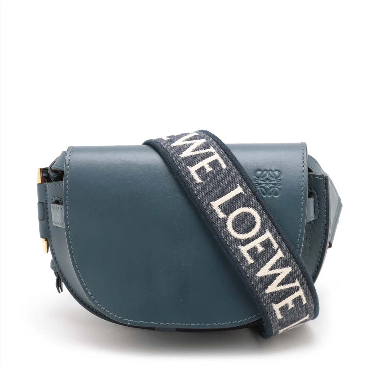 LOEWEロエベ　ゲートデュアル　ショルダーバッグ　ネイビー ロエベ ゲート デュアル ミニ レザー ショルダーバッグ ネイビー