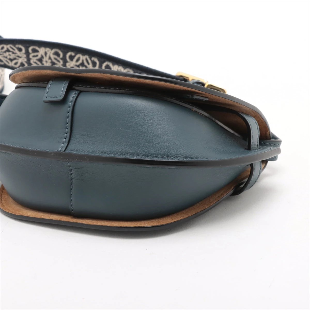 ロエベ ゲート デュアル ミニ レザー ショルダーバッグ ネイビー