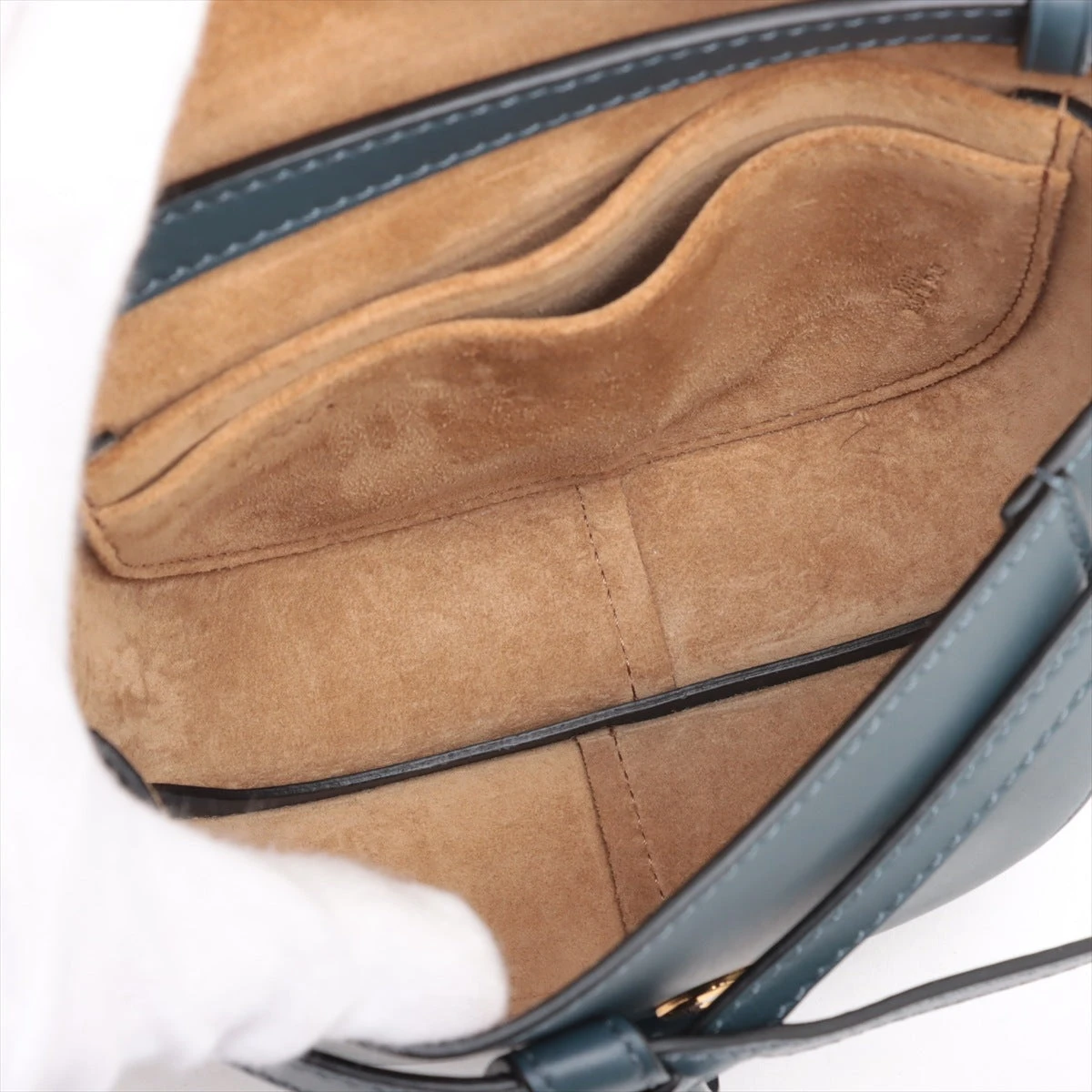 ロエベ ゲート デュアル ミニ レザー ショルダーバッグ ネイビー