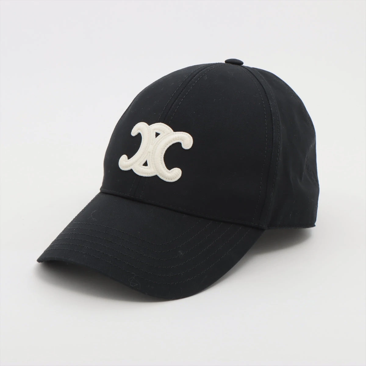CELINE ブラック ベースボールキャップ　金具シルバー　サイズＳ　未使用 CELINE 黒 ベースボールキャップ