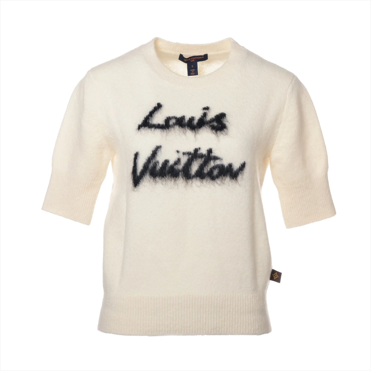 ヴィトン 25SS ウール×カシミヤ 半袖ニット S レディース ホワイト  