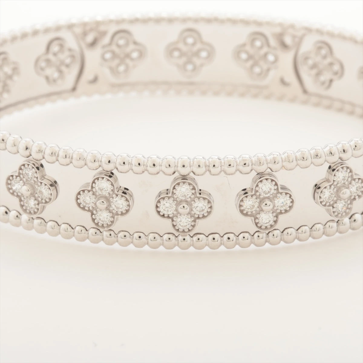 ヴァンクリーフ＆アーペル クローバー型マザーオブパールブレスレット ヴァンクリーフアンドアーペル ヴィンテージ アルハンブラ 24P グレー