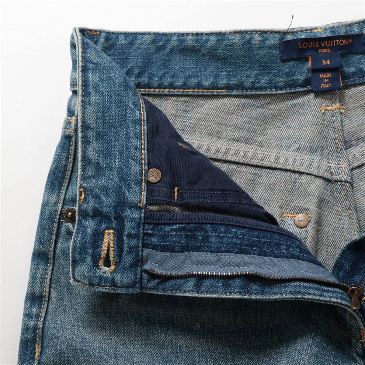ヴィトン 24SS コットン デニムパンツ 34 レディース ブルー