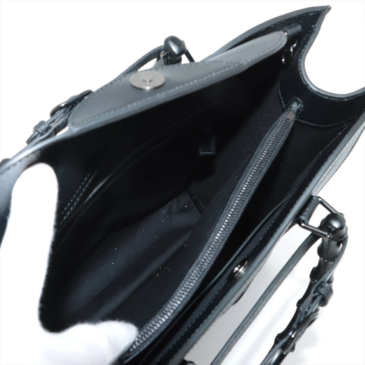 グッチ バンブー ダイアナ レザー 2WAYハンドバッグ ブラック 703218