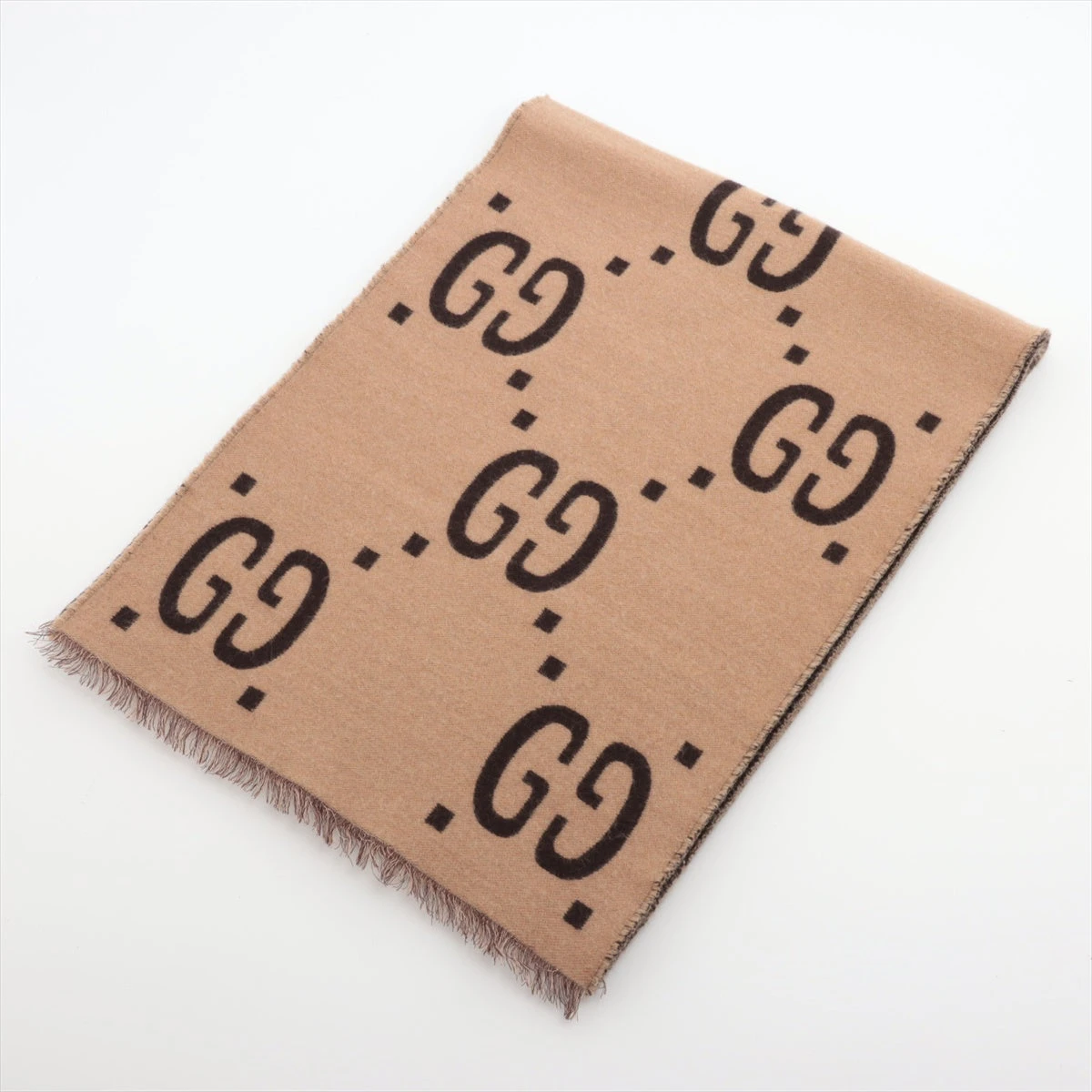 GUCCI GGロゴ マフラー ベージュ ブラウン Gucci GGロゴマフラー ベージュ/ブラウン 約180cm x 30cm