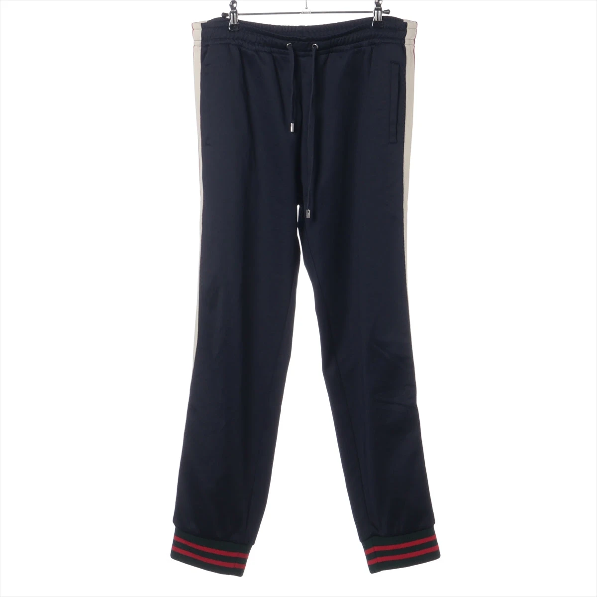グッチ 17AW コットン×ポリエステル トラックパンツ L メンズ ネイビー  