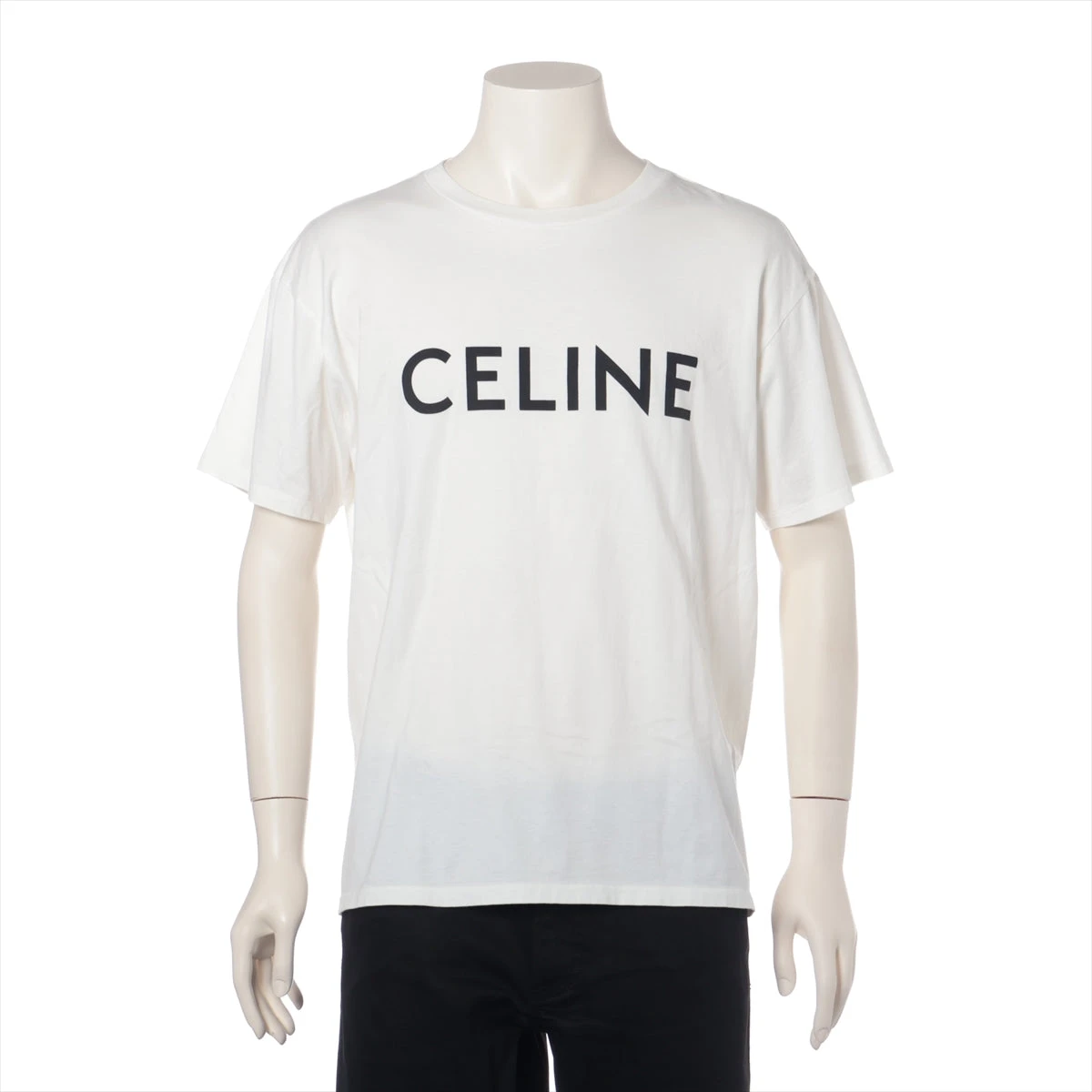 セリーヌ コットン Tシャツ S メンズ ホワイト 2X681671Q ロゴ エディ  