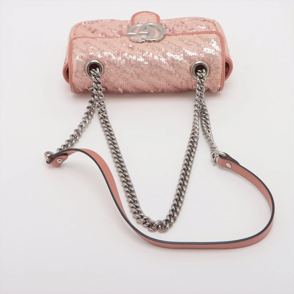 GUCCI GGマーモントスパンコールバックミニパステルピンクグッチ