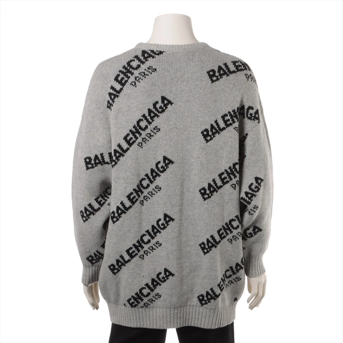 ☆美品バレンシアガ☆◯お上品グレー◯ニットジャケット バレンシアガ ウール×キャメル ニット 38 メンズ グレー 502572