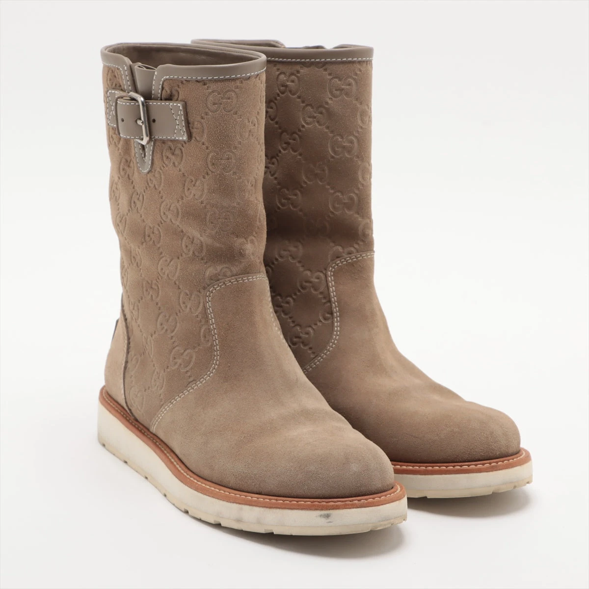 美品　グッチ　ロングブーツ　スエード　茶　GG シェリーライン　34C 箱付き 2025年最新】GUCCI レディース ブーツの人気アイテム - メルカリ