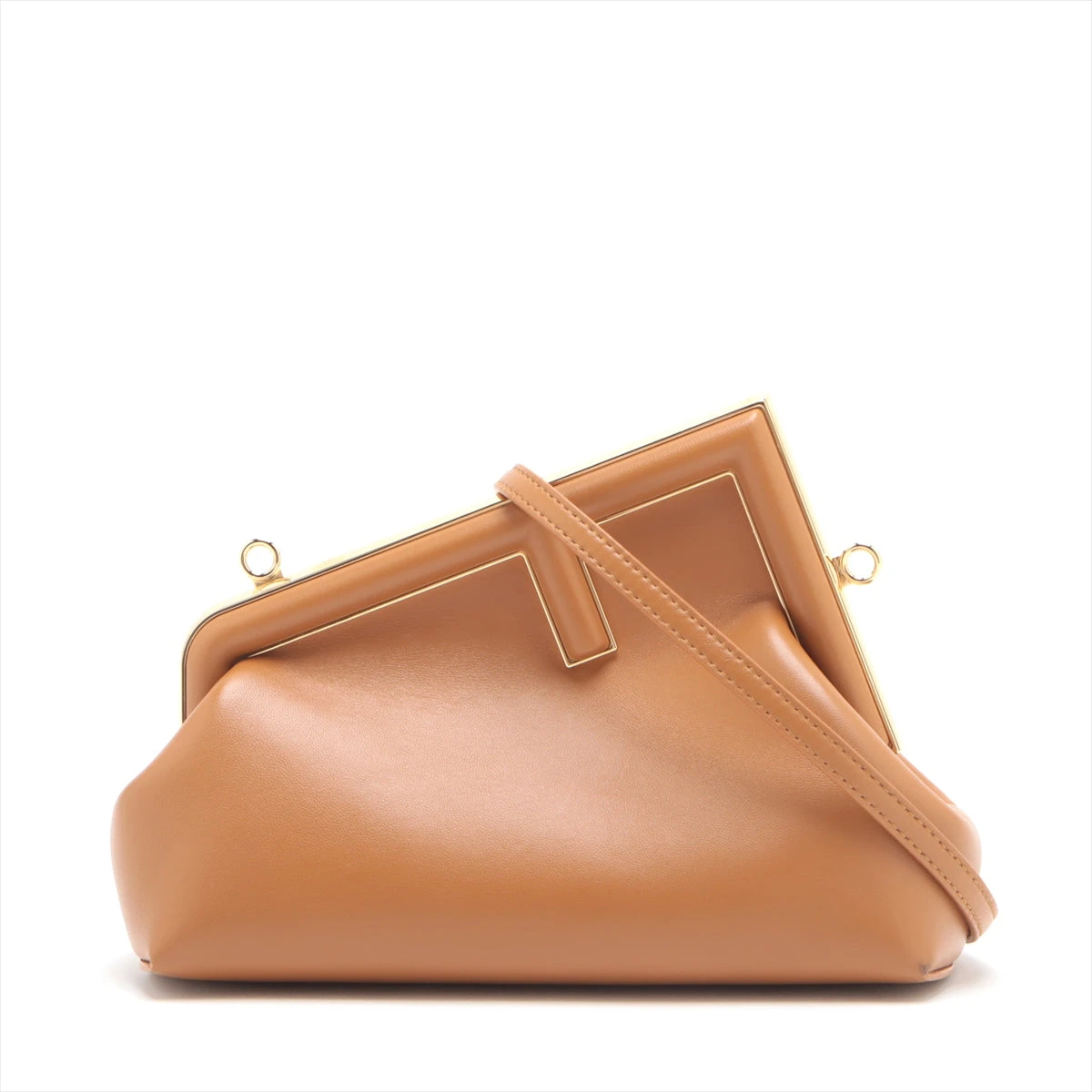 フェンディ トロワジュール トートバッグ レザー 8BH275 イエロー  