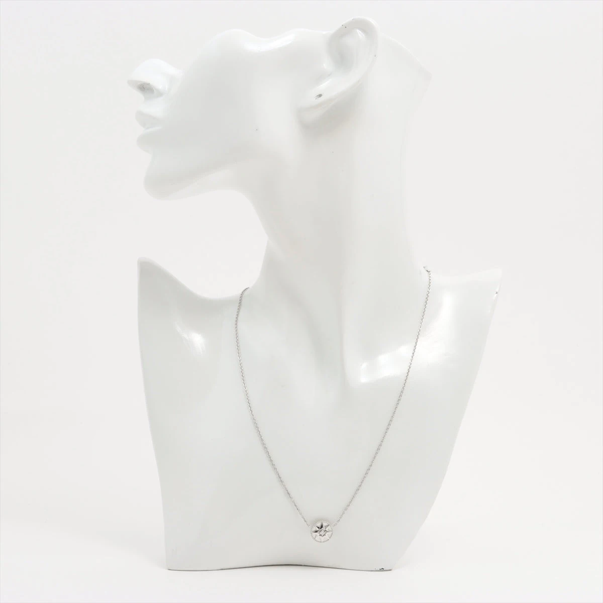 ディオール ローズ デ ヴァン 1P シェル ダイヤ ネックレス 750(WG  