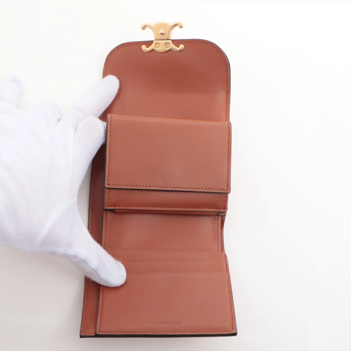 セリーヌ トリオンフキャンバス キャンバス×レザー 財布 ベージュ