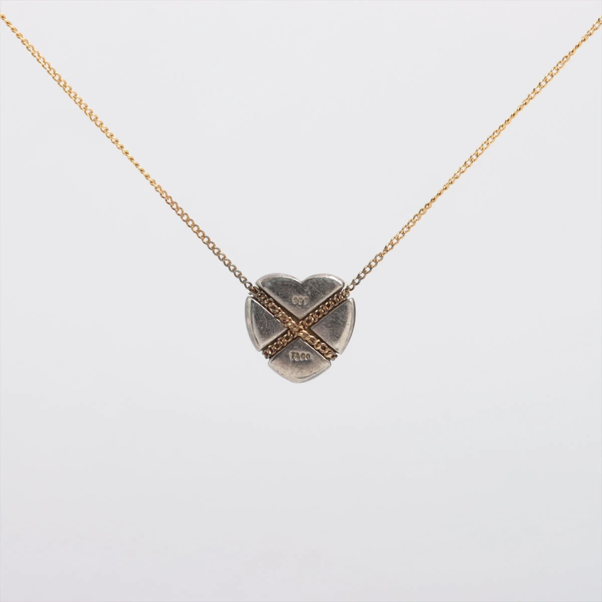 ティファニー　キス　クロス　ダブルチェーン　ネックレス　925 Tiffany & Co ティファニー キス ネックレス silver925 USED