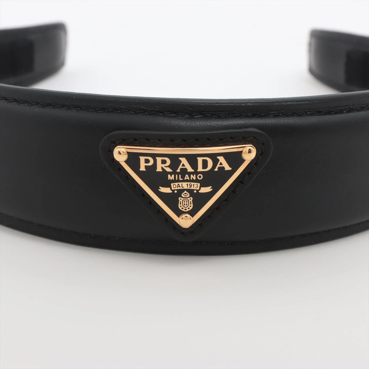 【お洒落度UP】PRADA◆レザー カチューシャ トライアングルロゴ PRADA(プラダ) Re Nylon トライアングルロゴ カチューシャ