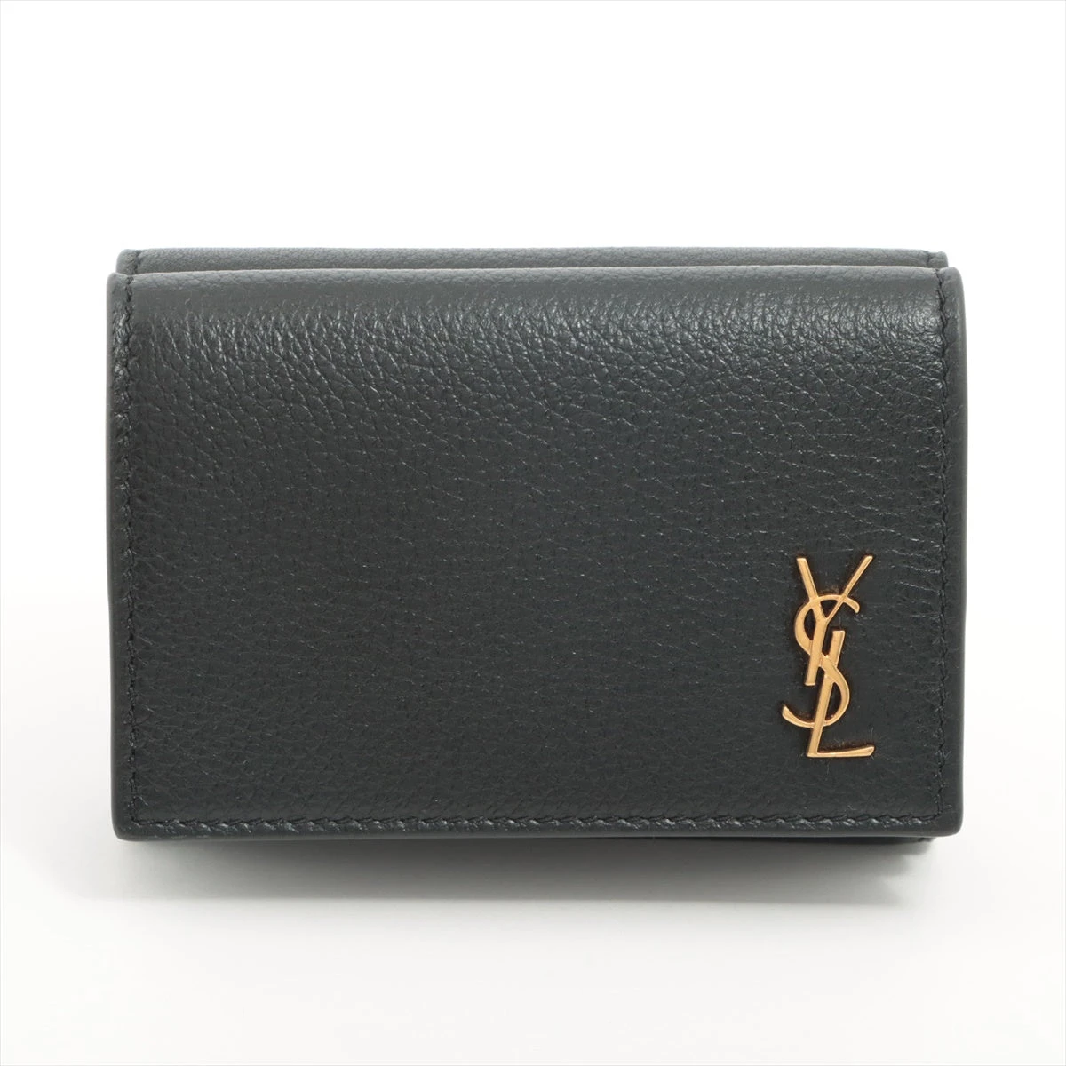 未使用級✨サンローラン・パリ 折り財布 コンパクトウォレット ロゴ ブラック サンローランパリ YSLロゴ レザー コンパクトウォレット